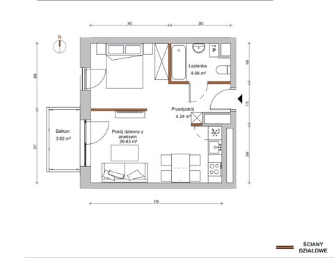 Plan 1 pok. 35m²