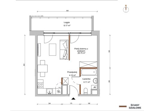 Plan 1 pok. 35m²