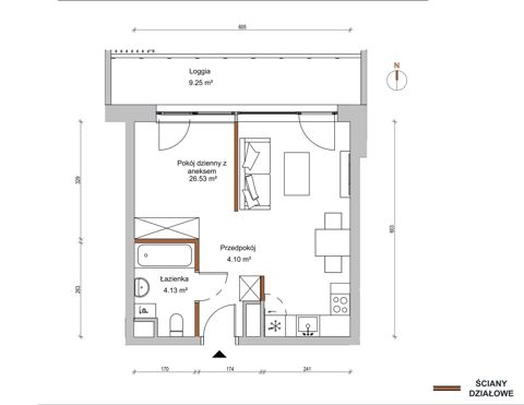 Plan 1 pok. 35m²