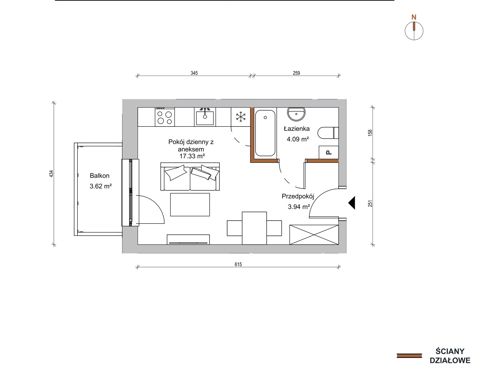 Plan 1 pok. 25m²