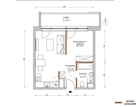 Plan 1 pok. 35m²