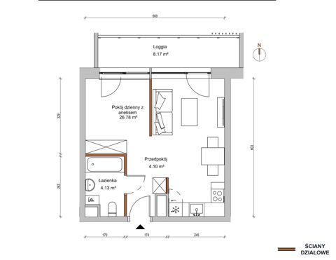 Plan 1 pok. 35m²