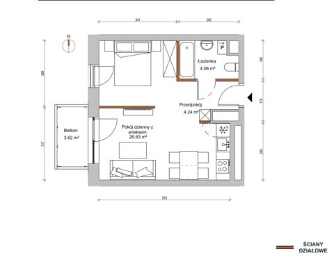 Plan 1 pok. 35m²
