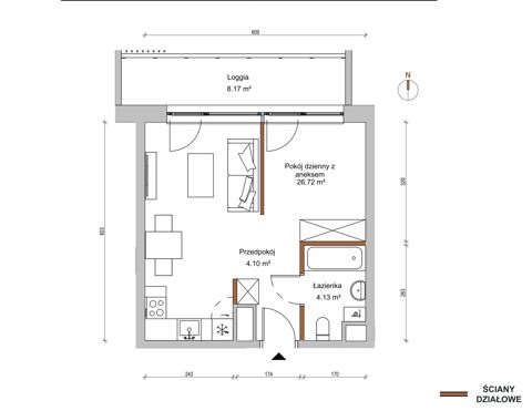Plan 1 pok. 35m²