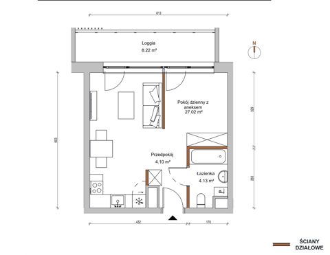 Plan 1 pok. 35m²