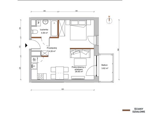 Plan 1 pok. 35m²