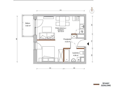 Plan 1 pok. 35m²