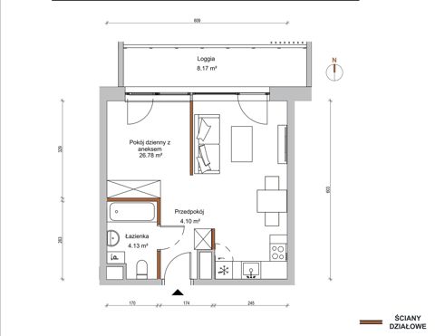 Plan 1 pok. 35m²