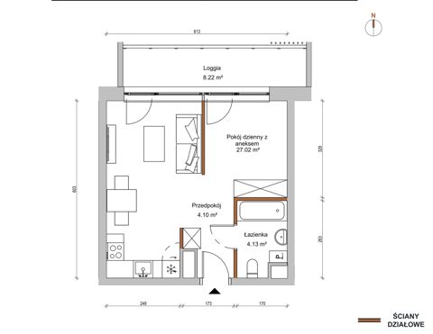 Plan 1 pok. 35m²