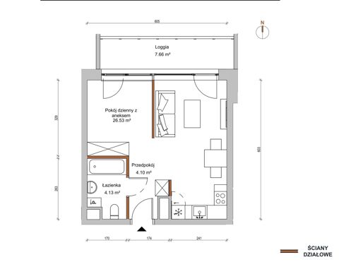 Plan 1 pok. 35m²