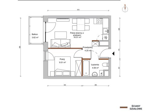 Plan 2 pok. 34m²