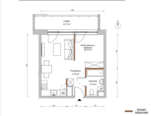 Plan 1 pok. 35m²