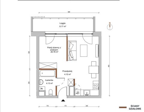 Plan 1 pok. 35m²