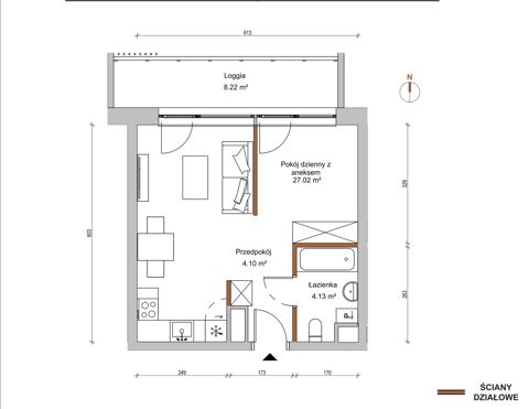 Plan 1 pok. 35m²