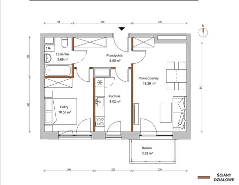 Plan 2 pok. 47m²