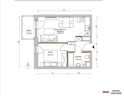 Plan 2 pok. 34m²