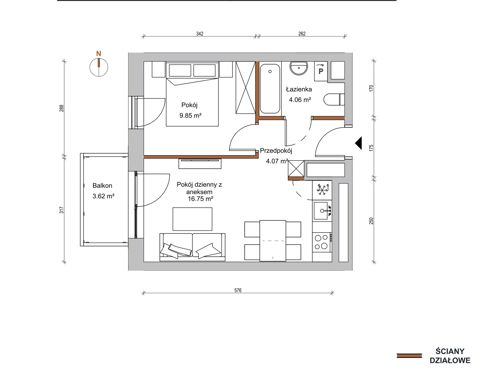 Plan 2 pok. 35m²