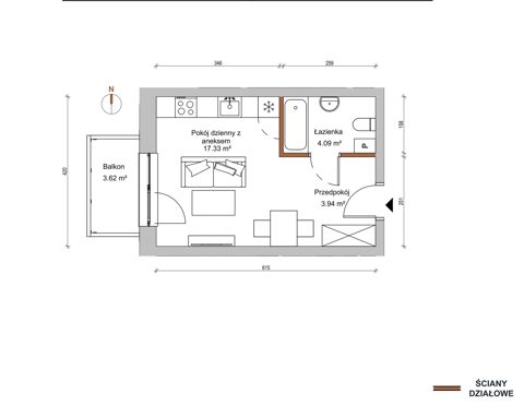 Plan 1 pok. 25m²
