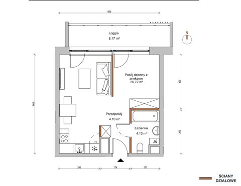 Plan 1 pok. 35m²