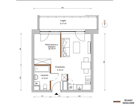 Plan 1 pok. 35m²