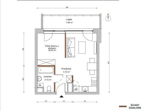 Plan 1 pok. 35m²