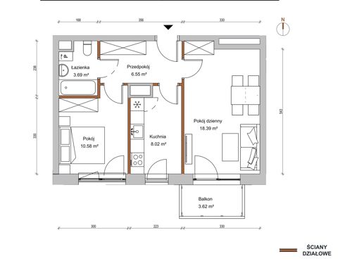 Plan 2 pok. 47m²