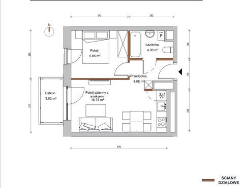 Plan 2 pok. 35m²