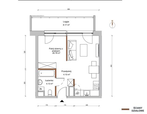 Plan 1 pok. 35m²