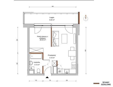 Plan 1 pok. 35m²