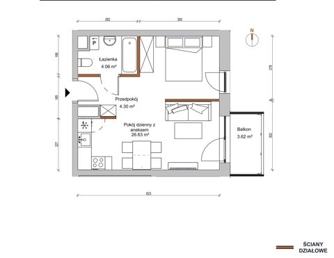 Plan 1 pok. 35m²