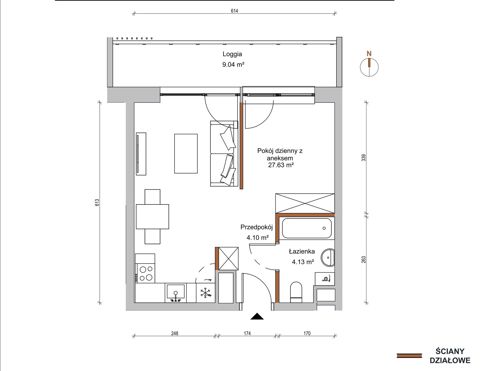 Plan 1 pok. 36m²