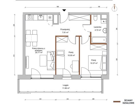 Plan 3 pok. 54m²
