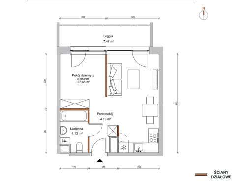Plan 1 pok. 36m²