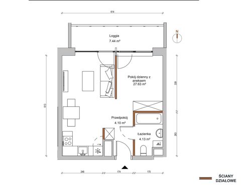 Plan 1 pok. 36m²