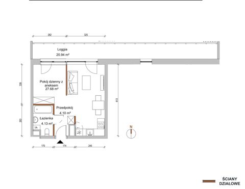 Plan 1 pok. 36m²