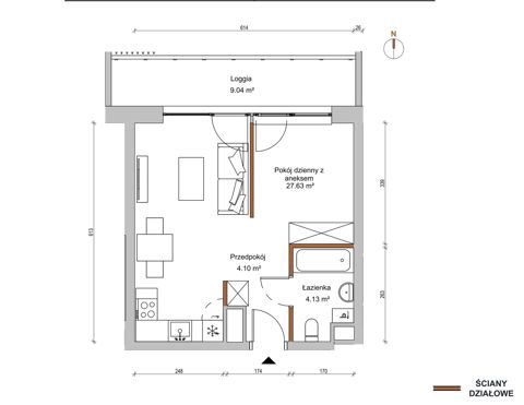 Plan 1 pok. 36m²