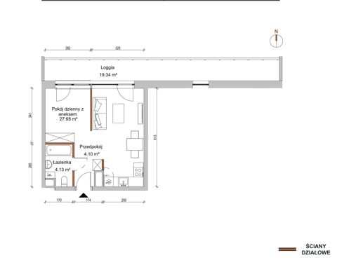 Plan 1 pok. 36m²