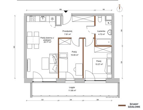Plan 3 pok. 54m²