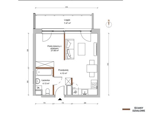 Plan 1 pok. 36m²