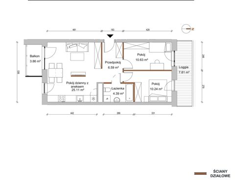 Plan 3 pok. 57m²