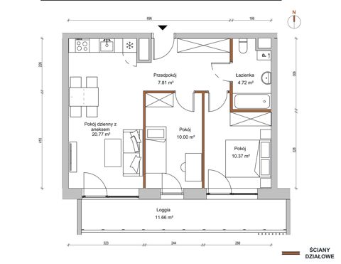 Plan 3 pok. 54m²
