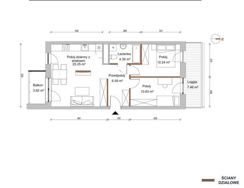 Plan 3 pok. 57m²