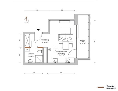 Plan 1 pok. 26m²