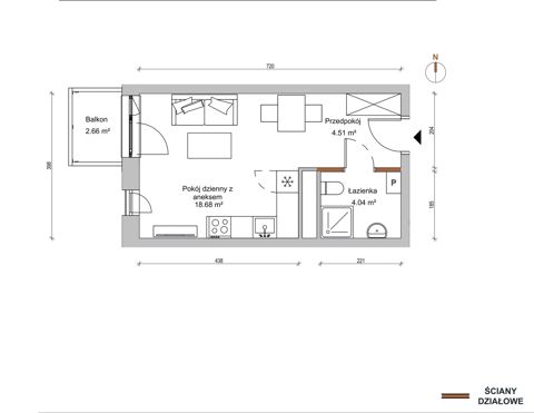Plan 1 pok. 27m²