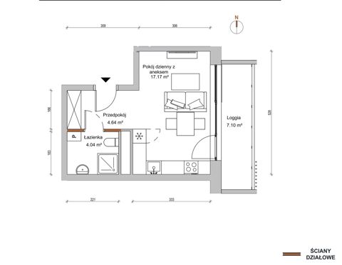 Plan 1 pok. 26m²