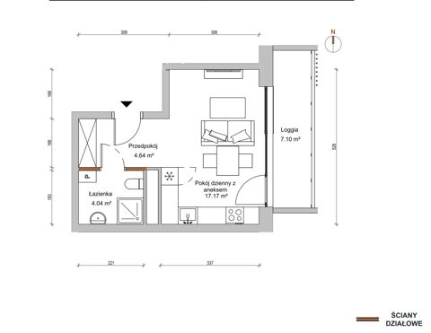 Plan 1 pok. 26m²