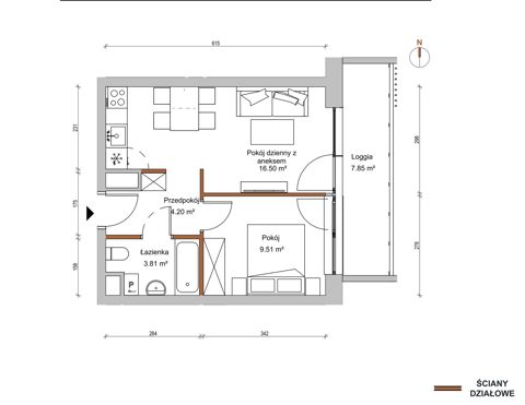 Plan 2 pok. 34m²