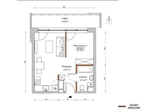 Plan 1 pok. 35m²