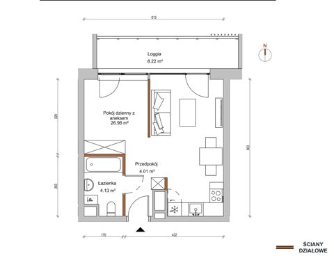 Plan 1 pok. 35m²