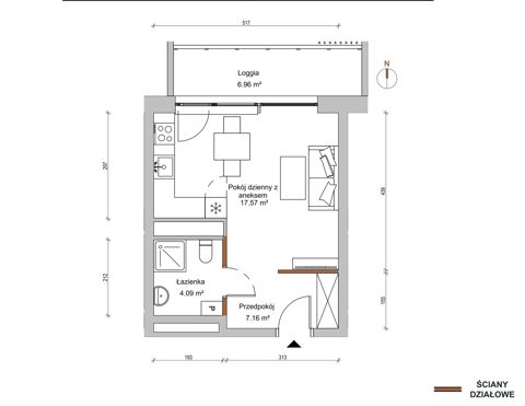Plan 1 pok. 29m²